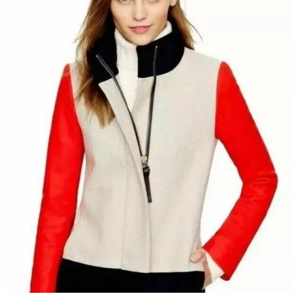 J.Crew Colorblock Wool Pea Coat, Size 0 - Picture 8 of 9